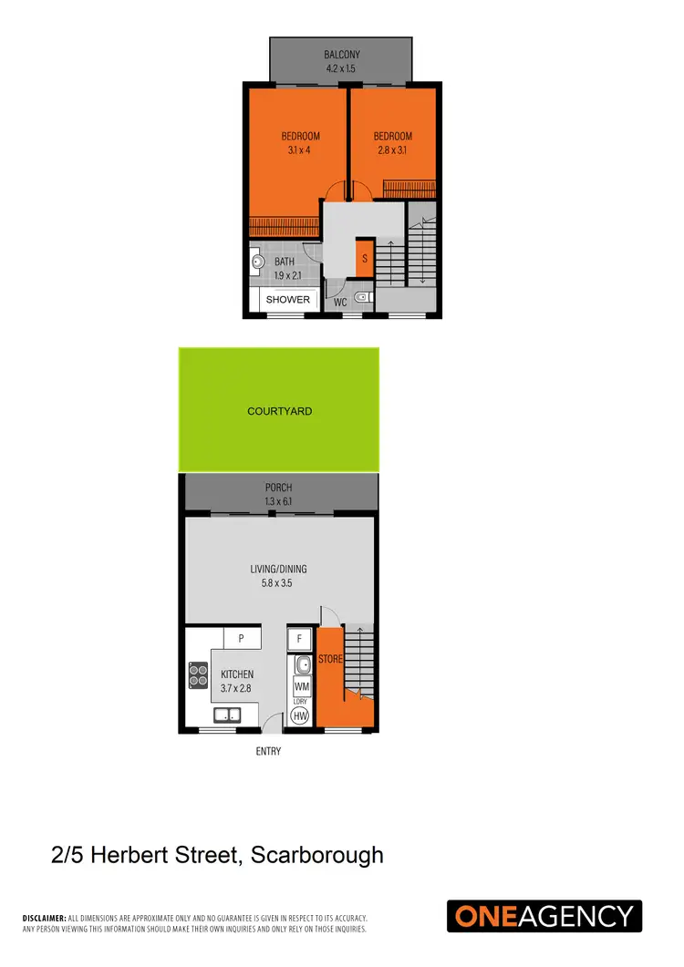 Floorplan of Homely townhouse listing, 2/5 Herbert Street, Scarborough QLD 4020