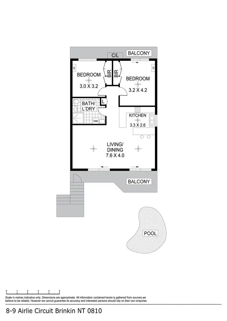 Floorplan of Homely unit listing, 8/9 Airlie Circuit, Brinkin NT 810