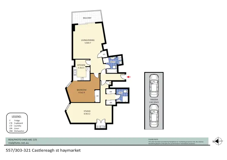 Floorplan of Homely apartment listing, 557/311-315 Castlereagh Street, Haymarket NSW 2000
