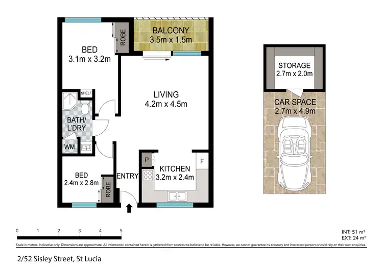 Floorplan of Homely unit listing, 2/52 Sisley Street, St Lucia QLD 4067