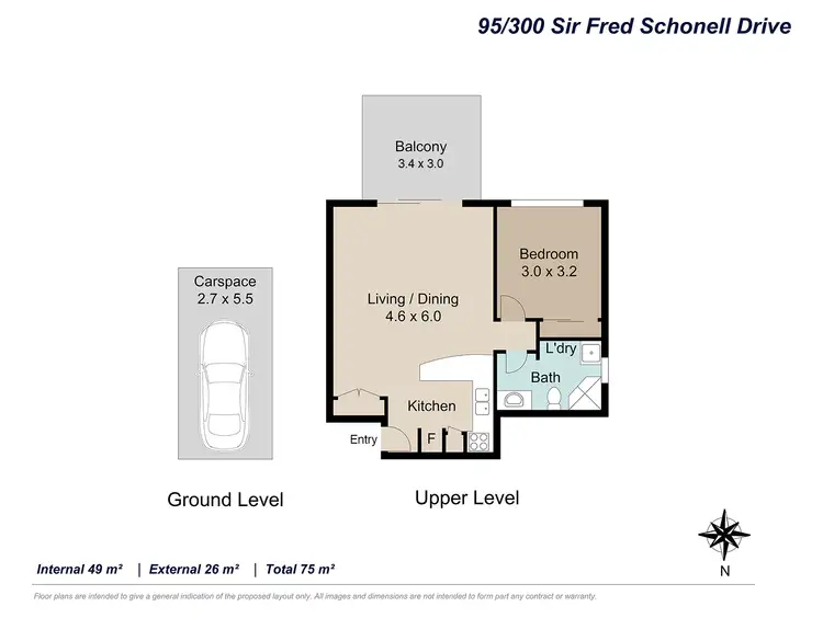 Floorplan of Homely unit listing, 95/300 Sir Fred Schonell Drive, St Lucia QLD 4067