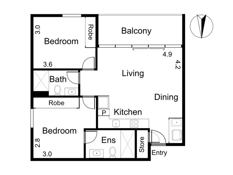 Floorplan of Homely apartment listing, 107/68 Gadd Street, Northcote VIC 3070