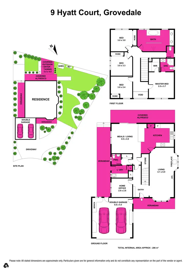 Floorplan of Homely house listing, 9 Hyatt Court, Grovedale VIC 3216