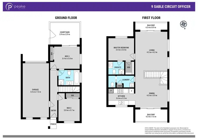Floorplan of Homely townhouse listing, 9 Sable Circuit, Officer VIC 3809
