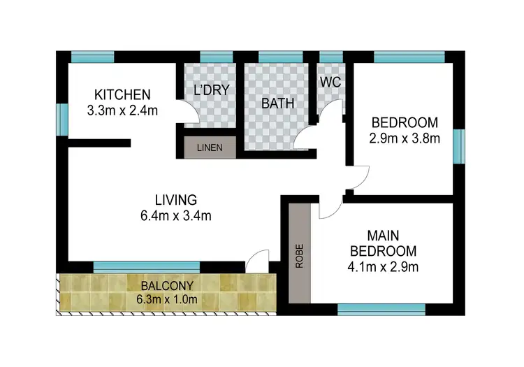 Floorplan of Homely unit listing, 3/94 Bold Street, Laurieton NSW 2443