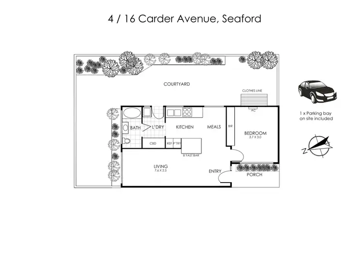 Floorplan of Homely unit listing, 4/16 Carder Avenue, Seaford VIC 3198