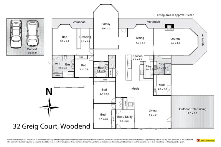 Floorplan of Homely house listing, 32 Greig Court, Woodend VIC 3442