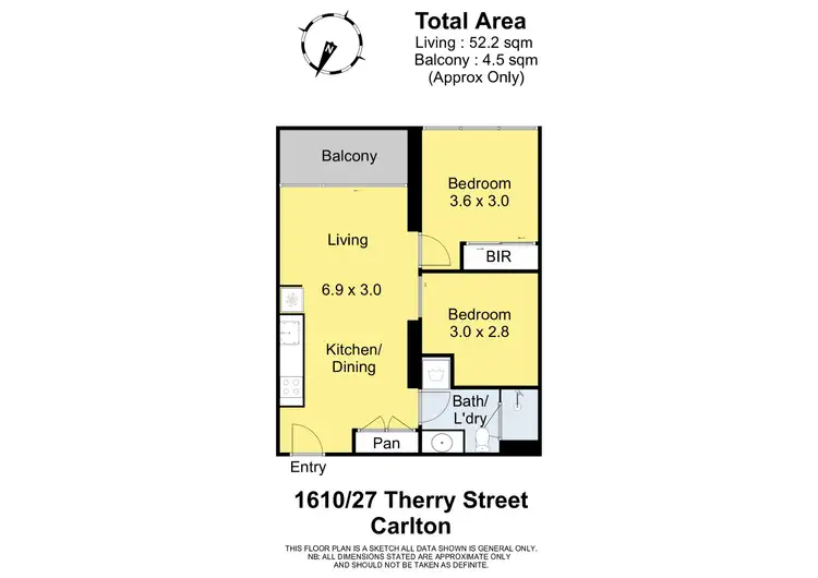 Floorplan of Homely apartment listing, 1610/25 Therry Street, Melbourne VIC 3000