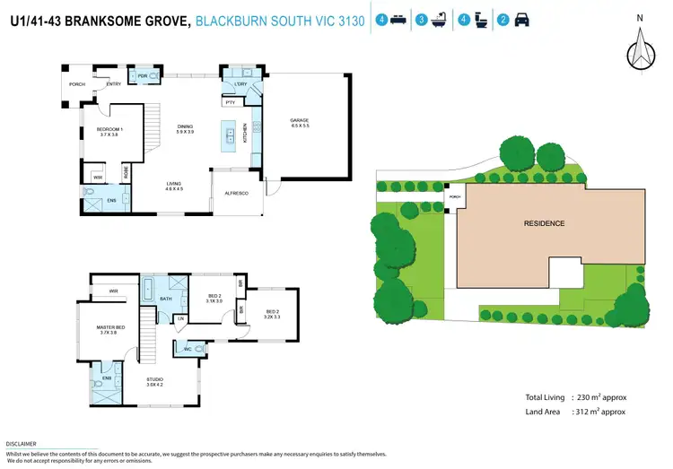 Floorplan of Homely townhouse listing, 8/41-43 Branksome Grove, Blackburn South VIC 3130