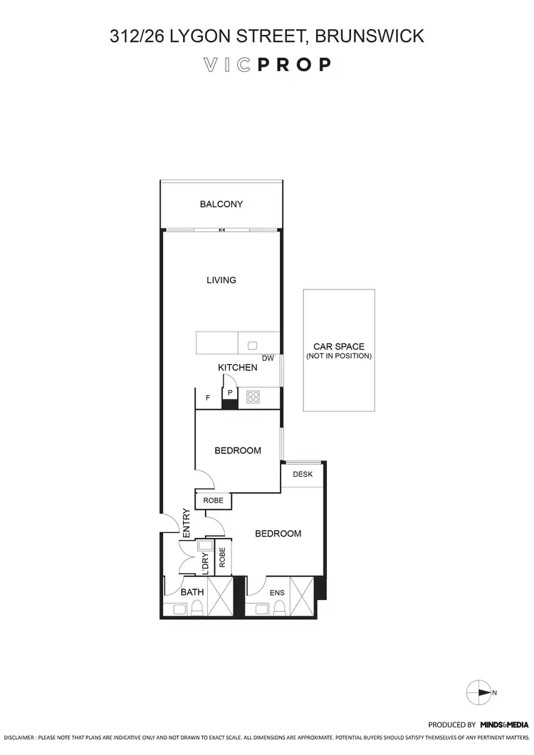Floorplan of Homely apartment listing, 312/26 Lygon Street, Brunswick East VIC 3057