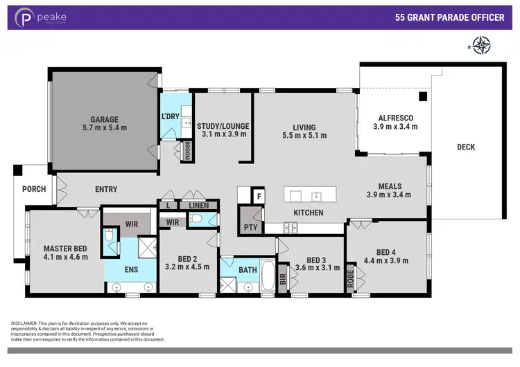 Floorplan of Homely house listing, 55 Grant Parade, Officer VIC 3809