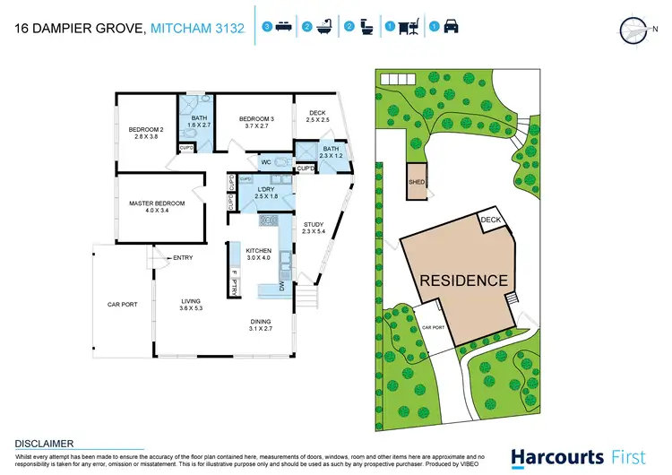 Floorplan of Homely house listing, 16 Dampier Grove, Mitcham VIC 3132