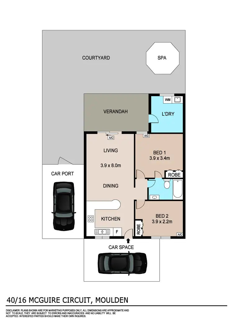 Floorplan of Homely unit listing, 40/16 Mcguire Circuit, Moulden NT 830