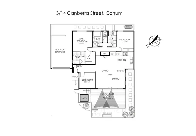 Floorplan of Homely unit listing, 3/14 Canberra Street, Carrum VIC 3197