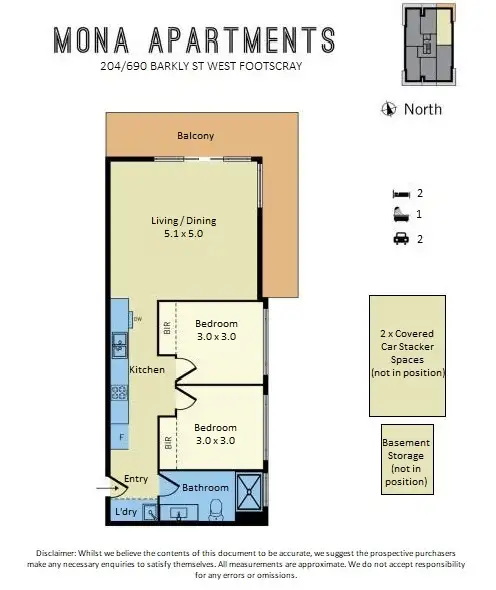 Floorplan of Homely apartment listing, 204/690 Barkly Street, West Footscray VIC 3012