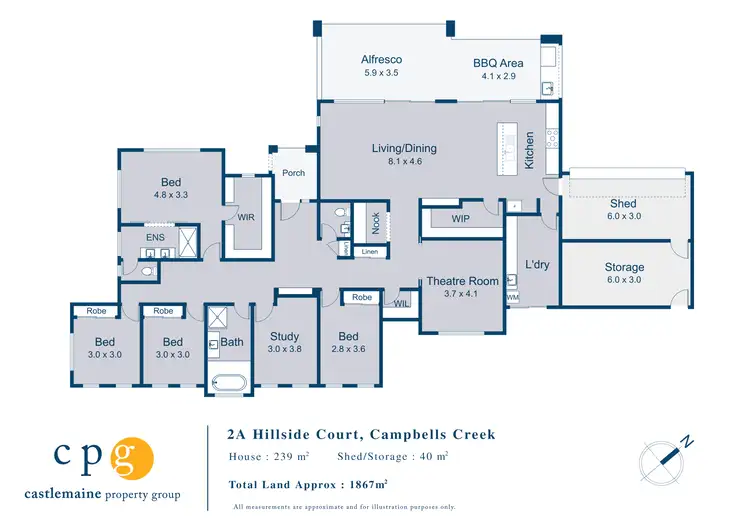 Floorplan of Homely house listing, 2A Hillside Court, Campbells Creek VIC 3451