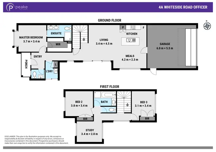Floorplan of Homely townhouse listing, 4A Whiteside Road, Officer VIC 3809