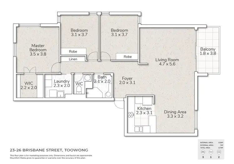 Floorplan of Homely unit listing, 23/26 Brisbane Street, Toowong QLD 4066