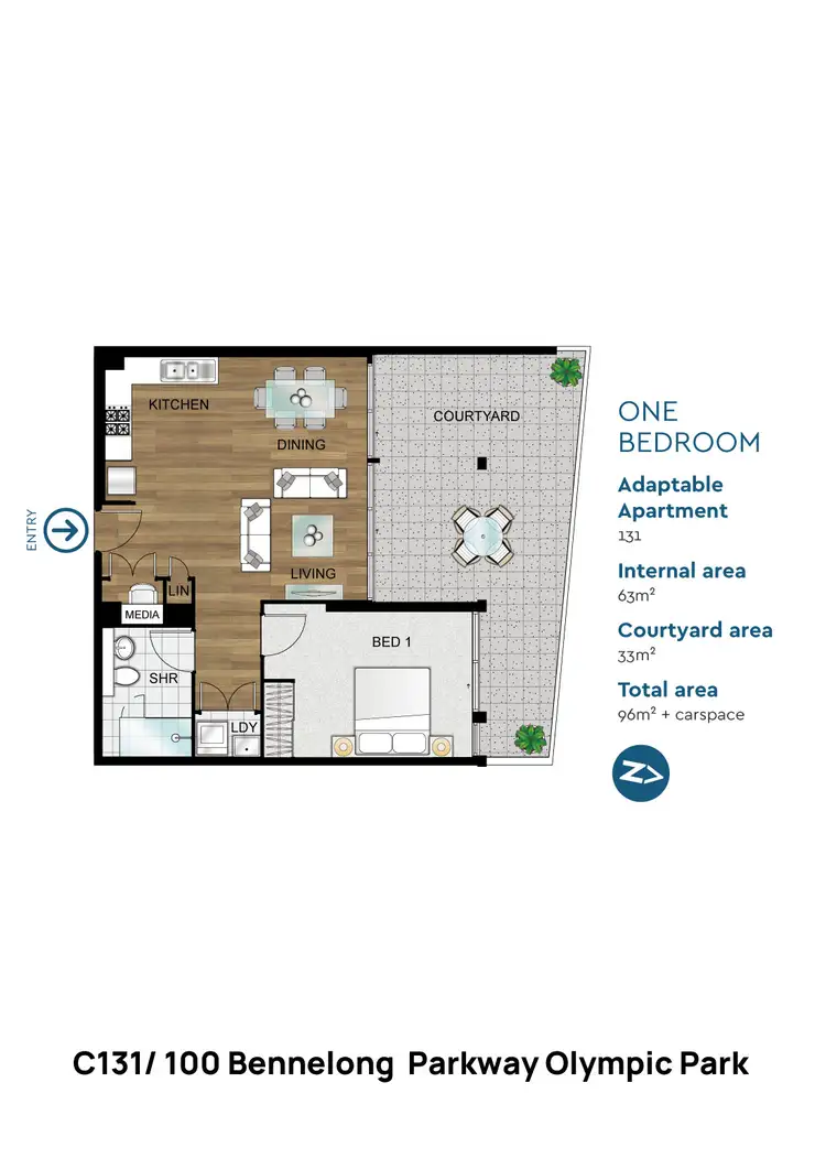 Floorplan of Homely apartment listing, C131/100 Bennelong  Parkway, Sydney Olympic Park NSW 2127