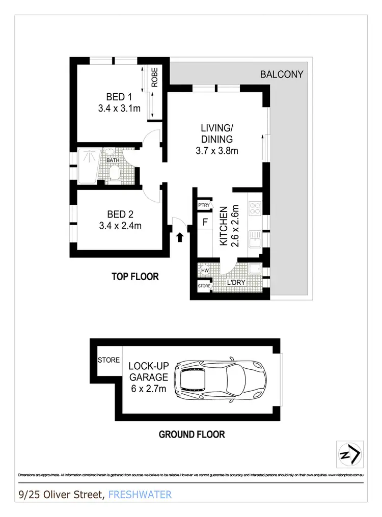 Floorplan of Homely apartment listing, 9/25 Oliver Street, Freshwater NSW 2096