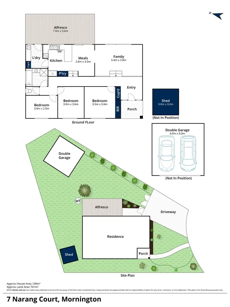 Floorplan of Homely house listing, 7 Narang Court, Mornington VIC 3931