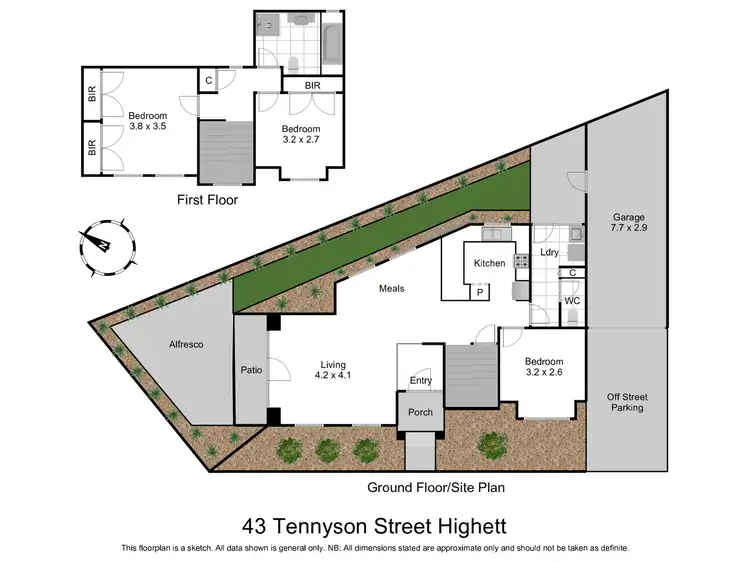 Floorplan of Homely townhouse listing, 43 Tennyson Street, Highett VIC 3190