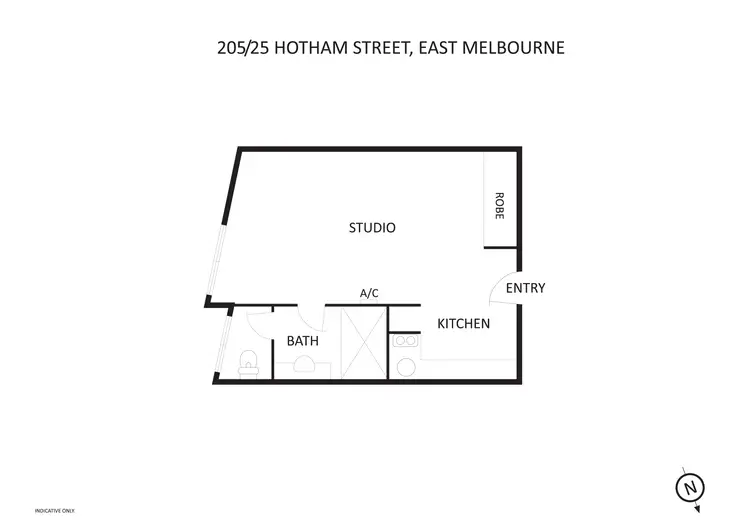 Floorplan of Homely apartment listing, 205/25 Hotham Street, East Melbourne VIC 3002