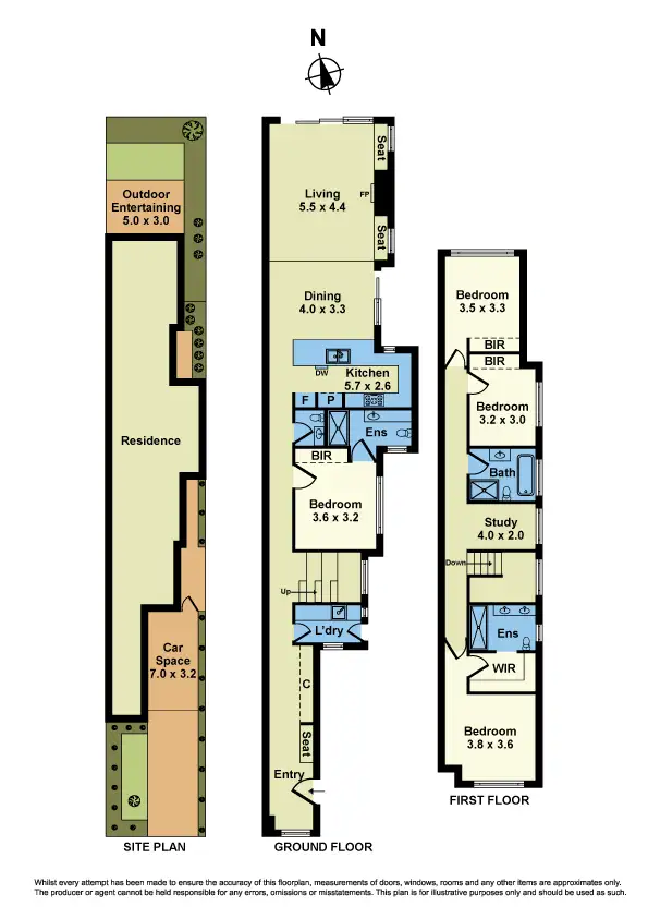 Floorplan of Homely townhouse listing, 72 Benbow Street, Yarraville VIC 3013