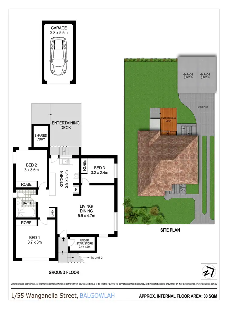 Floorplan of Homely semi-detached listing, 1/55 Wanganella Street, Balgowlah NSW 2093