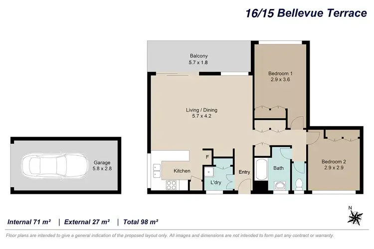 Floorplan of Homely unit listing, 16/15-19 Bellevue Terrace, St Lucia QLD 4067