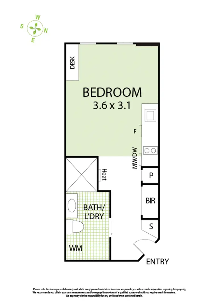 Floorplan of Homely studio listing, 107/43 Park Street, Hawthorn VIC 3122