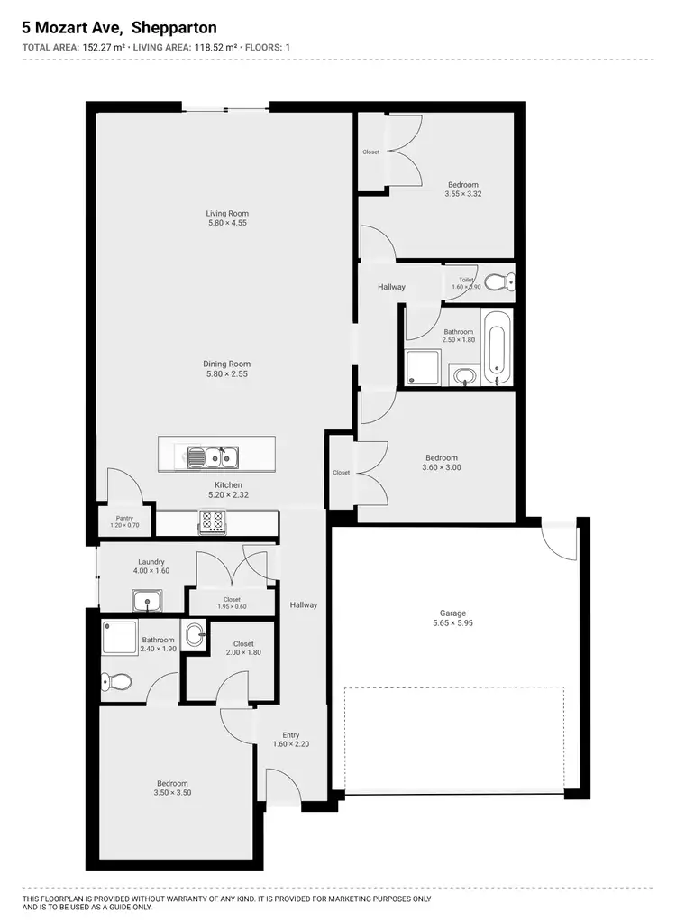 Floorplan of Homely house listing, 5 Mozart Avenue, Shepparton VIC 3630
