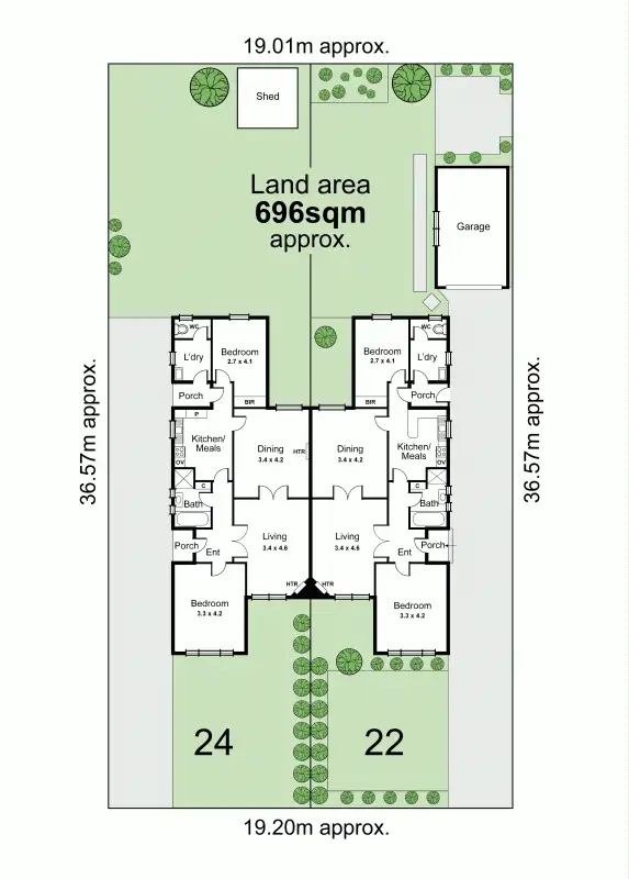 Floorplan of Homely house listing, 22-24 Moira Avenue, Carnegie VIC 3163