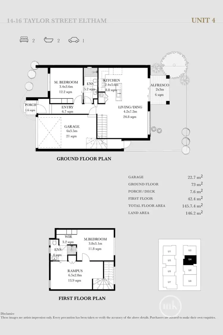 Floorplan of Homely townhouse listing, 4/14-16 Taylor Street, Eltham VIC 3095