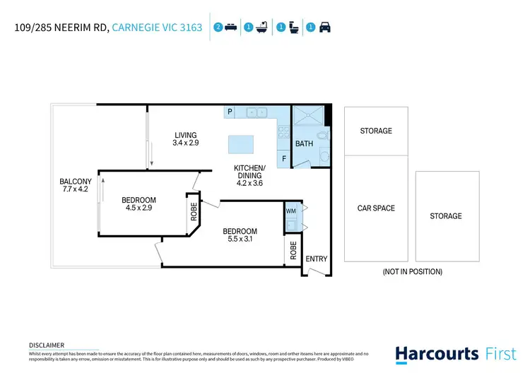 Floorplan of Homely apartment listing, 109/285 Neerim Road, Carnegie VIC 3163