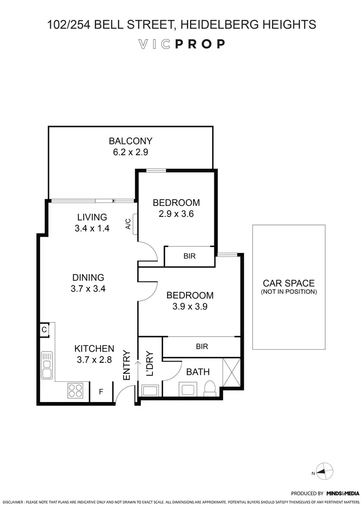 Floorplan of Homely apartment listing, 102/254 Bell Street, Heidelberg Heights VIC 3081