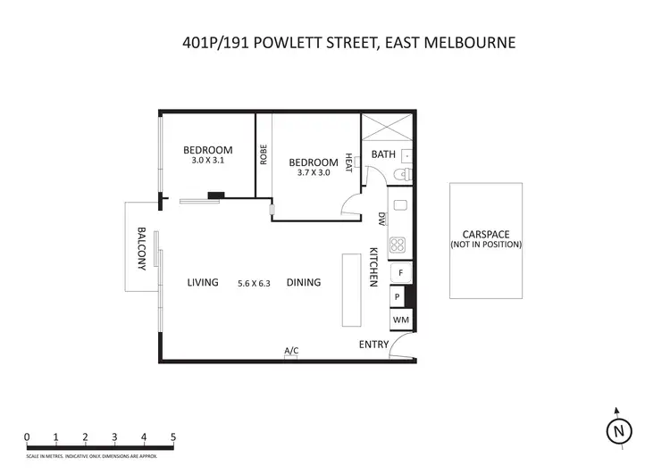 Floorplan of Homely unit listing, 401P/191 Powlett Street, East Melbourne VIC 3002