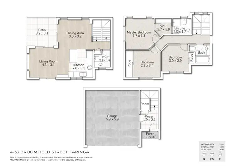 Floorplan of Homely townhouse listing, 4/33 Broomfield Street, Taringa QLD 4068