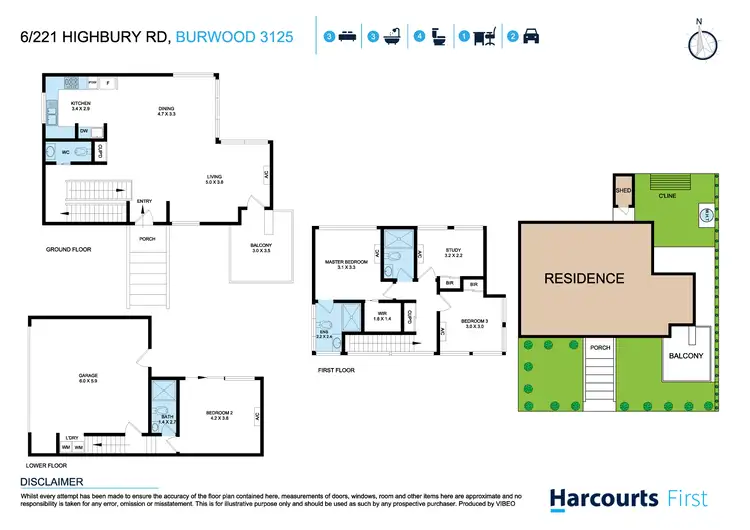 Floorplan of Homely townhouse listing, 6/221 Highbury Road, Burwood VIC 3125