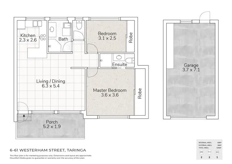Floorplan of Homely unit listing, 6/61 Westerham Street, Taringa QLD 4068