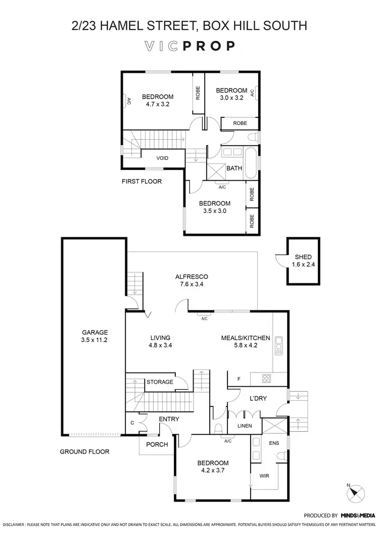 Floorplan of Homely townhouse listing, 2/23 Hamel Street, Box Hill South VIC 3128