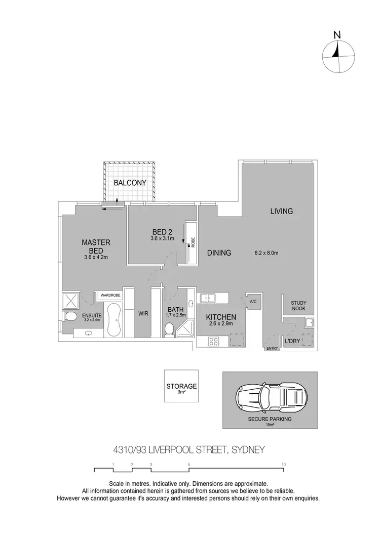 Floorplan of Homely apartment listing, 4310/93 Liverpool Street, Sydney NSW 2000