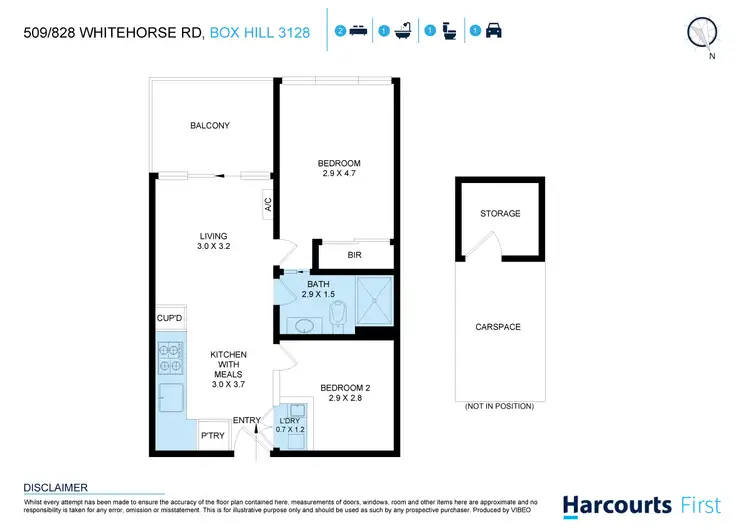 Floorplan of Homely apartment listing, 509/828 Whitehorse Road, Box Hill VIC 3128
