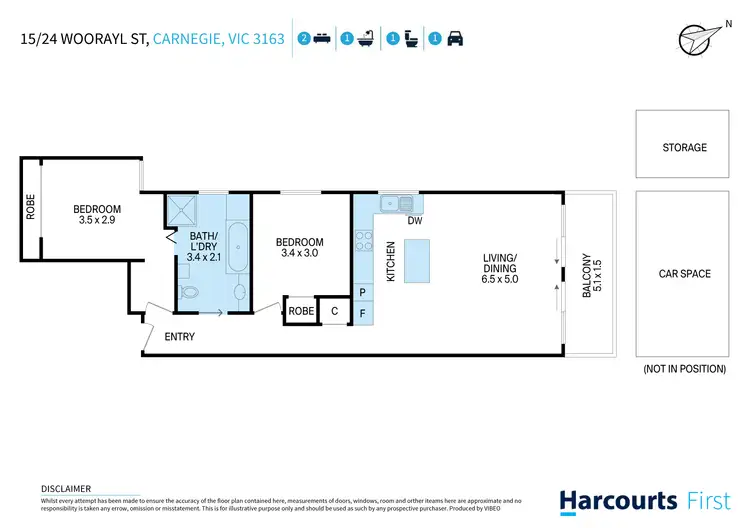 Floorplan of Homely apartment listing, 15/24 Woorayl Street, Carnegie VIC 3163