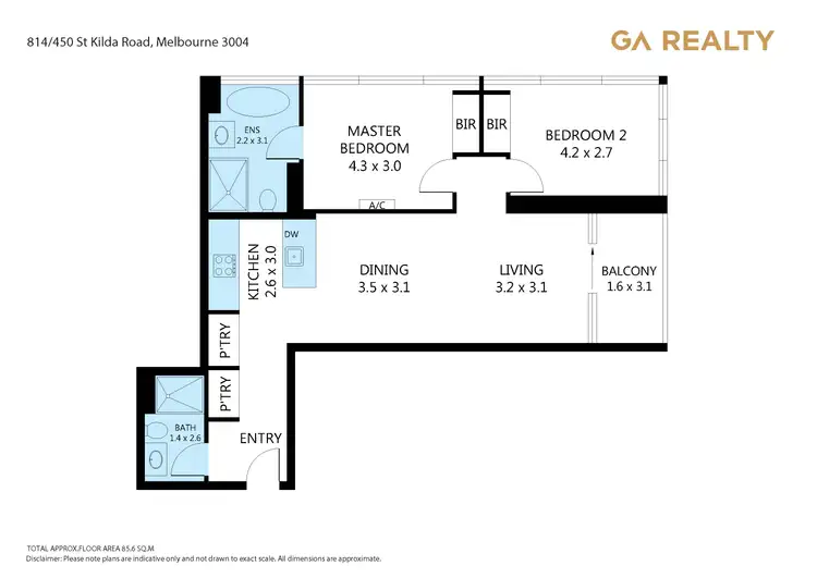 Floorplan of Homely apartment listing, 814/450 St Kilda Road, Melbourne VIC 3004