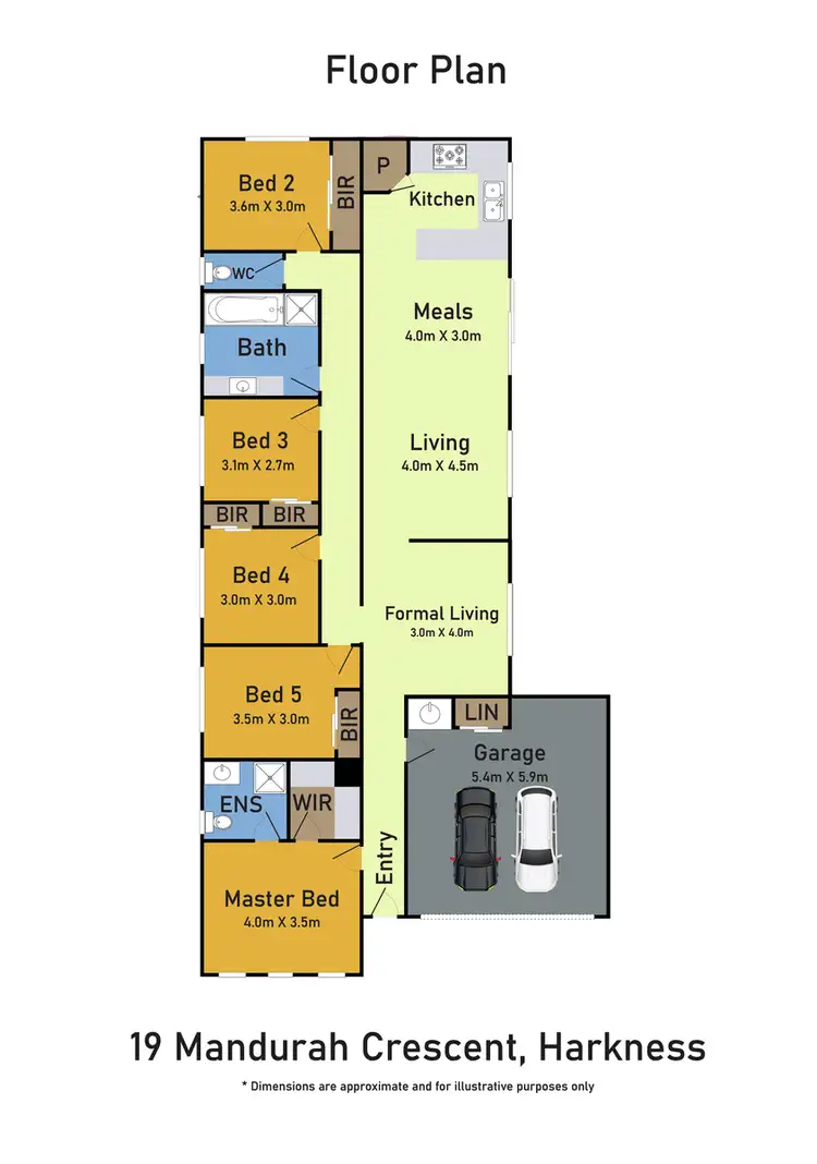 Floorplan of Homely house listing, 19 Mandurah Crescent, Harkness VIC 3337