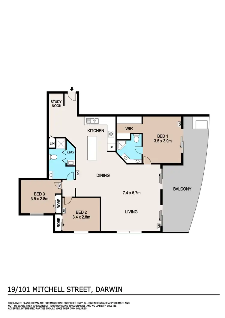 Floorplan of Homely apartment listing, 19/101 Mitchell Street, Darwin City NT 800