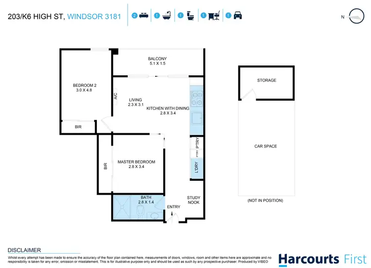Floorplan of Homely apartment listing, 203/K6 High Street, Windsor VIC 3181
