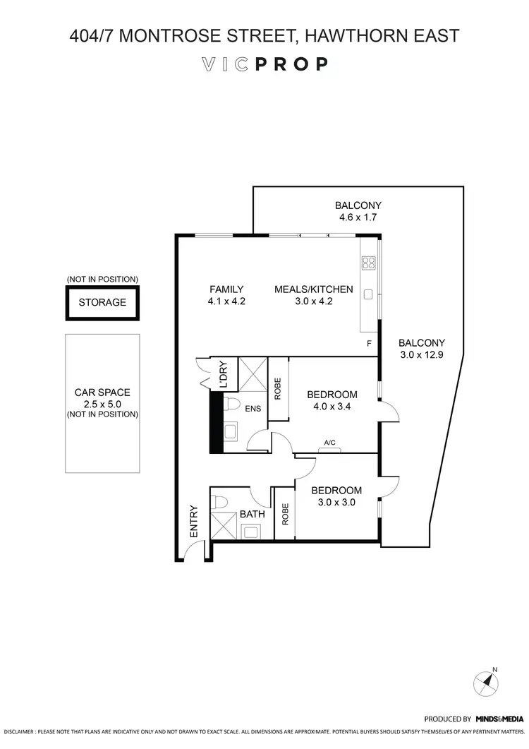 Floorplan of Homely apartment listing, 404/7 Montrose Street, Hawthorn East VIC 3123