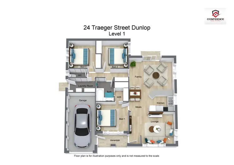 Floorplan of Homely house listing, 24 Traeger Street, Dunlop ACT 2615